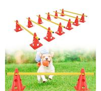 Suusolny Sports Lot de 6 obstacles d'agilité réglables en hauteur pour enfants et chiens Avec 12 cônes + 6 barres