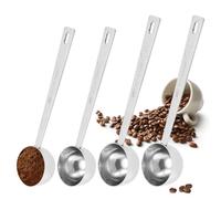 Suuwwn Cuillere Doseuse en Acier Inoxydable,15 et 30ml Cuillère Doseuse,4 Pcs Cuillère de Mesure de Café,Cuillère à Thé Long Manche pour Café, Lait en Poudre, Poudre et Fruits