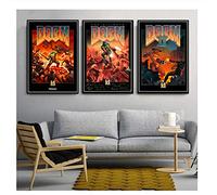 Suuyar Halo Jeux vidéo The Ultimate Doom Wall Art Toile Peinture Affiche Imprime des Photos Classiques pour Salon Home Decor-50x70cmx3 sans Cadre