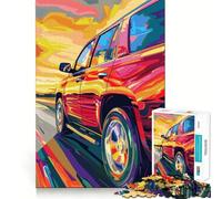 SUV Rouge sur la Route, Puzzle de 1000 pièces pour Adolescents, pour stimuler la mémoire, se détendre et s'évader, Motif à Assembler, Surprise chaleureuse (38x52cm)
