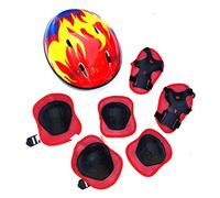 SUVIA 3-6 Ans Casque pour Enfants VéLo 7 PièCes/Ensemble éQuipement de Protection pour Enfants UltraléGer Filles Cyclisme Casque D'éQuitation Casquette de VéLo A