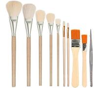 SUVIA 7 Pcs Assortiment de Pinceaux en Poils de Chèvre pour Peindre des Feuilles de Tailles Différentes, pour Peindre avec des Feuilles Métalliques et des Fournitures D'Artisanat en Papier Aluminium.