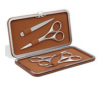 Suvorna Kit de barbe et moustache avec ciseaux à barbe pour homme, ciseaux à moustache, ciseaux de nez, ciseaux à sourcils et pince à épiler pour poils du visage | Ensemble de ciseaux de coiffure et