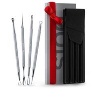 Suvorna S100 point noir extracteur - tire comedon point noir professionnel - anti bouton visage - anti acne visage - tire comedons extracteur point noir - pimple popping & blackhead tool(Pack 4 en 1)