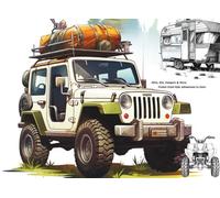 SUVs, RVs, Campers & More: Pocket-Sized Ride Adventures to Color