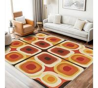 SUWALI Tapis Rétro Géométrique, Tapis Salon Chambre Funky Années 70 Decoration, Tapis de Sol Antidérapant et Lavable en Machine, Moquette Interieur Doux à Poil Ras, Grand 140x200 cm