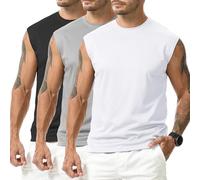 Suwangi 3 Pack Débardeur de Sport Homme Gilet de Course sans Manches Respirant Rséchage Rapide Fitness Vest