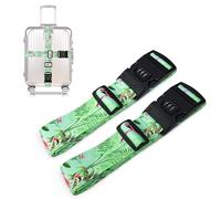 Suweir Sangle de valise Set de sangles de valise avec serrure à combinaison Sangle de valise Sangle voyante Sangles de valise - 5 * 190cm Sangle de valise réglable Accessoire de valise pour