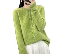 Suwequest Cardigan en laine mérinos à manches longues et col rond pour femme, EN8, XL