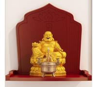 SUWOOPH Étagère Murale for autel de Bouddha, Niche d'exposition en Bois Massif for espaces de Pleine Conscience et décoration intérieure(Red,33x33x34cm)