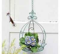 SUWOOPH Porte-Plantes Suspendu avec chaîne, Panier de Pot de Fleur Mural en Fer for Jardin intérieur et extérieur, Patio, décoration de Balcon(Green)