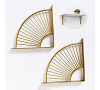 Suwooy Équerre Et Supports D'étagère,Équerre pour Étagere en Or Antique,Équerre De Fixation,Support De Rayonnage Flottantes,Murale Support,avec Vis,2 Paquets,25cm/9.84in