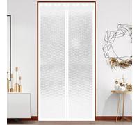 Suwooy Rideau De Porte Isolant Thermique,Isolant Thermique Isolation Porte avec Magnétique Moustiquaire Blanche À Fermeture Automatique Eva,Résistant Au Vent,Facile À Installer,W×H-80×210cm(31×83in)