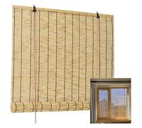 Suwooy Rideau De Roseau,Stores À Rouleau en Bambou,Pare-Soleil,Store Enrouleur Romains,Rideau De Paille Rétro Décoratif/Respirant/résistant Aux Ultraviolets,Personnalisable,W×H-100x120cm/39.5x47in