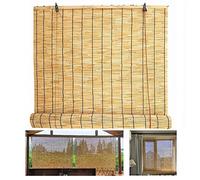 Suwooy Rideaux De Roseau-Stores Enroulables-Store À Rouleau en Bambou Naturel,Stores Romains,Paille Rideau,Pare-Soleil,Respirants,pour Décoration Interieur/Exterieur,W×H-80x140cm/31.5x55in