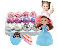 Suxdlan 12 pièces/Ensemble poupées Princesse, Jouet de poupée Princesse Cupcake, Jouets de poupée gâteau parfumés transformant Surprise, Jeu Amusant pour Filles 3 Ans
