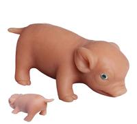 Suxdlan Cochon en Silicone réaliste pour Nouveau-né, Mini Animaux Mignons en Silicone, Jouet éducatif Doux et réaliste, Cochon pour Enfants, 5.3x2.0 Pouces