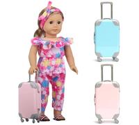 Suxdlan Ensemble de Bagages pour Mini poupée, Valise ABS pour poupée 16/18, Accessoires de Voyage, 2 pièces