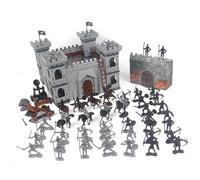 Suxdlan Ensemble de Soldats Jouets, 104 pièces/Ensemble de Jouets Soldats Anciens, Figurines d'action pour Hommes l'armée Chevaliers médiévaux, Assemblage Unique modèle château à Faire soi-mêm