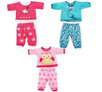 Suxdlan Ensemble de vêtements de poupée pour bébé, 3 pièces, 14 à 18 Pouces, Tenue Chat Hibou, Pantalon, Anniversaire éducatif