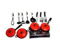 Suxdlan Ensemble d'ustensiles de Cuisine pour Enfants, 13 pièces, casseroles, poêles, Nourriture, Jouet de Jeu