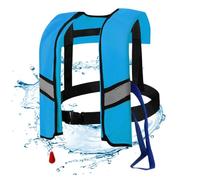 Suxdlan Gilets de Sauvetage Gilet de Sauvetage Automatique à Boucle réglable en Nylon avec Bandes réfléchissantes et sifflet Gilet à Tube supplémentaire pour Enfant Adulte, sans Bouteilles GA