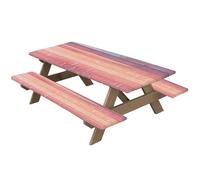 Suxdlan Housse de Table de Pique-Nique équipée Housses Banc 3 pièces/Ensemble 72x30 Pouces Housse Table Pique-Nique Coupe-Vent à l'huile et imperméable à l'eau Nappe Camping en Plein air recta