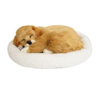 Suxdlan Jouet réaliste pour Chien endormi, Animal en Peluche Respirant avec Tapis, Peluche Moelleuse, Style 1