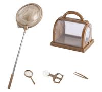 Suxdlan Kit d'apprentissage 5 pièces pour Attraper Les Enfants | pour les enfants de 3 à 12 ans, comprend une loupe, une pince à épiler, cage et un filet papillons pour l'exploration
