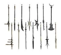 Suxdlan Mini Armes 14 pièces d'armes Miniatures Anciennes en Alliage de Zinc de 5 Pouces Comprenant Une Lance, Une hallebarde, Lance, Hache-dague et Plus Encore, pour Les collectionneurs