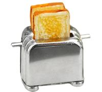 Suxdlan Mini Grille-Pain avec 2 tranches de Pain grillé pour Maison de poupée, Accessoires Cuisine pour Maison poupée à l'échelle 1:12, Meubles Jeu Simulation pour décoration Cuisine Miniature