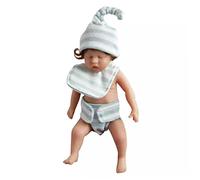 Suxdlan Mini poupée bébé Reborn en Silicone, Jouet réaliste pour Tout-Petit, Corps Complet de 15cm