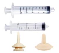 Suxdlan Nipple for Kittens, 2PCS 10ml+30ml Feeding Syringe for Cats, Safe Silicone Cat Pacifier, Anti-Chew Puppy Bottles Nursing M