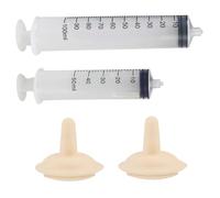 Suxdlan Nipple for Kittens, 2PCS 50ml+100ml Feeding Syringe for Cats, Safe Silicone Cat Pacifier, Anti-Chew Puppy Bottles Nursing L