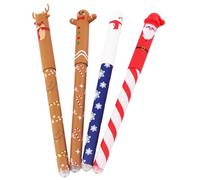 Suxdlan Stylos de noël effaçables noirs à pointe Fine de 0.4mm, 4 pièces, pour enfants, étudiants, école, bureau