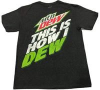 SUXISUUX balloo MTN~Mountain Dew~This is How I Dew~Gray T-Shirt Size Mens Medium~Nice!! Black Manches Courtes(Small)