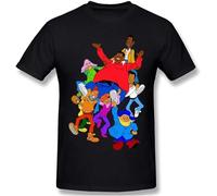 SUXISUUX Fat Albert and The Cosby Men's Loose Soft Cotton Short Sleeves Black Manches Courtes(Large)