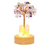 suxuMhao 1 pièce colorée en cristal naturel écrasé arbre de vie petite veilleuse pilier en pierre de cristal naturel bricolage chevet interface subb atmosphère lumière décoration