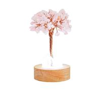 suxuMhao 1 pièce Rose Cristal Naturel Pierre Concassée Arbre de Vie Petite Veilleuse Pierre de Cristal Naturel Pilier DIY Chevet SUB Interface Atmosphère Lumière Décoration