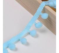 suxuMhao Bordure à franges à pompons de 18,1 m, mini pompon en forme de boule, ruban doux à franges de 2,5 cm de large, E35