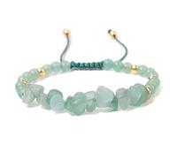 SUXUMHAO Bracelet d'amitié en pierres écrasées pour femmes, bracelet extensible empilable, bijoux à breloques colorés, style bohème, été, plage, vert clair