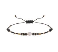 SUXUMHAO Bracelet de perles en pierre bohème fait à la main pour femme, joli bracelet réglable en corde pour l'été, la plage, cadeau noir,