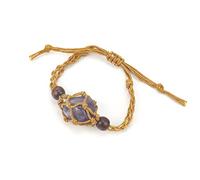 SUXUMHAO Bracelet de perles fait à la main, convient aux hommes et aux femmes, bracelet de sac en maille en pierre naturelle marron tissé à la main avec bracelet de sac en maille réglable et