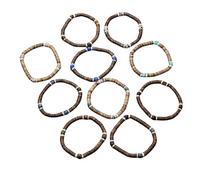 SUXUMHAO Bracelet fait à la main en perles de coquillage de noix de coco pour empiler, bracelet tressé tressé à la main réglable pour femme et homme - G