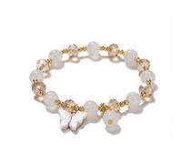 SUXUMHAO Bracelet papillon imitation jade popcorn papillon cristal bracelet femme style chinois bracelet cadeau pour femme, grand-mère, mère, fille, blanc