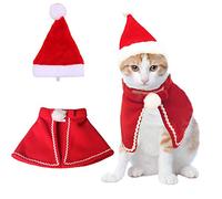 suxuMhao Costume de Noël pour chat avec bonnet de Père Noël avec écharpe pour chiot, chaton, fête de Noël, fournitures de costume taille L