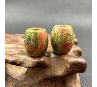 suxuMhao Dispersed Beads Lot de 10 perles en pierre naturelle pour bijoux faits à la main Vert fleur