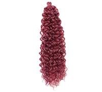 SUXUMHAO Extensions de cheveux synthétiques longs et bouclés au crochet pour femme - 61 cm - Vague de l'océan - Extensions de cheveux synthétiques - Rouge baie