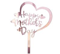 suxuMhao Lot de 10 décorations de gâteau « Happy Mother's Day » - Lettres roses - Décoration de gâteau de fête pour la fête des mères (or rose A) 01