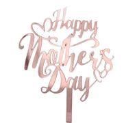 suxuMhao Lot de 10 décorations de gâteau « Happy Mother's Day » - Lettres roses - Décoration de gâteau de fête pour la fête des mères (or rose B) 01